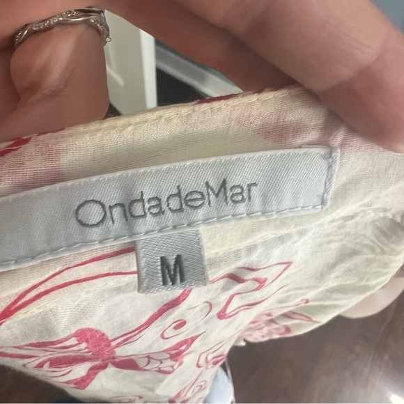 OndandeMar Red and Cream Patterned Fish Swim Cover Up - Picture 7 of 8